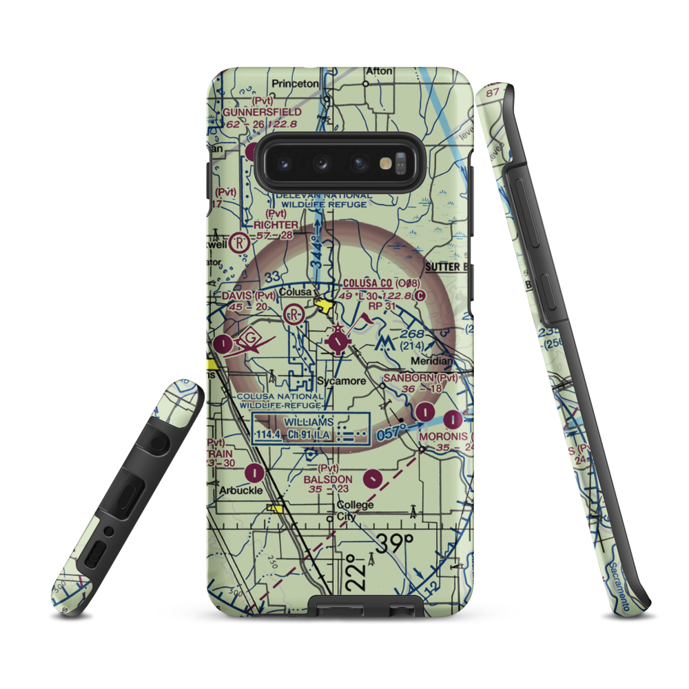 Colusa County Airport (O08) VFR Sectional Samsung Phone Case Samsung Galaxy S10 Plus model shown