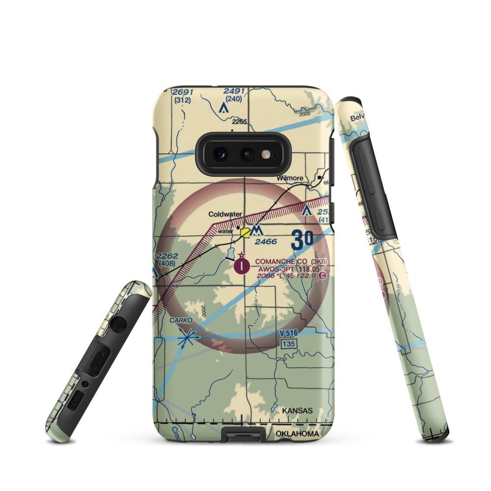Comanche County Airport (3K8) VFR Sectional Samsung Phone Case Samsung Galaxy S10 Plus model shown