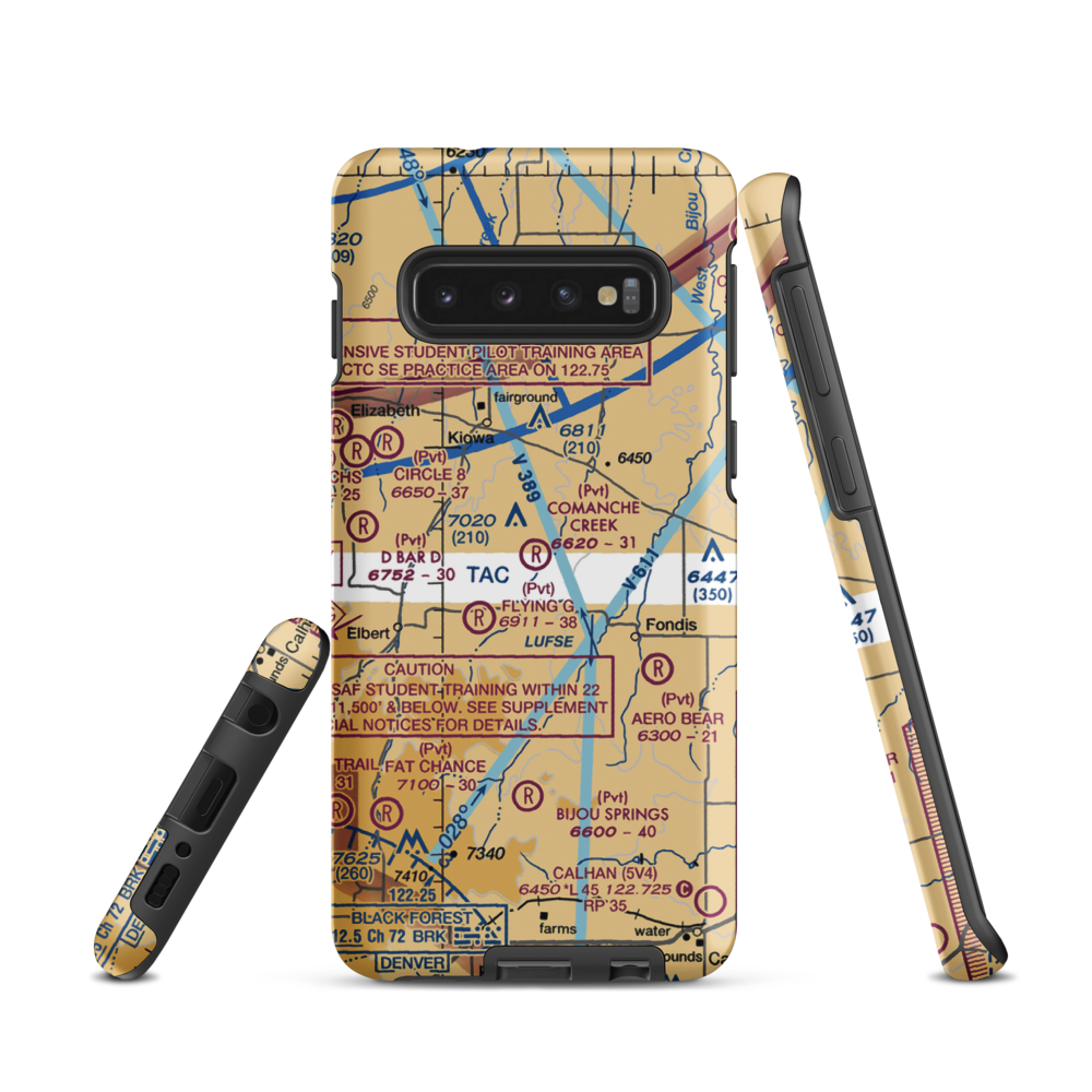 Comanche Creek Airport (07CO) VFR Sectional Samsung Phone Case Samsung Galaxy S10 model shown