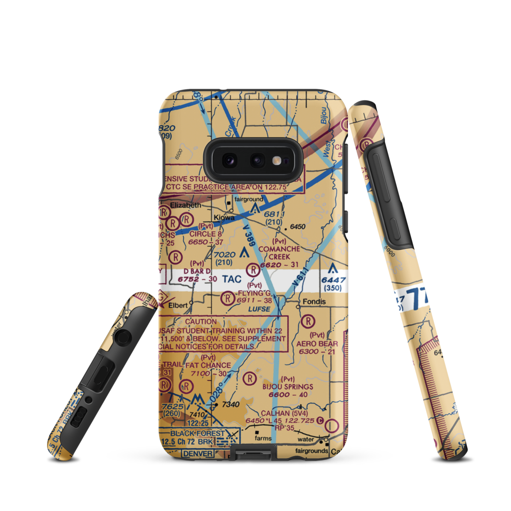 Comanche Creek Airport (07CO) VFR Sectional Samsung Phone Case Samsung Galaxy S10 Plus model shown
