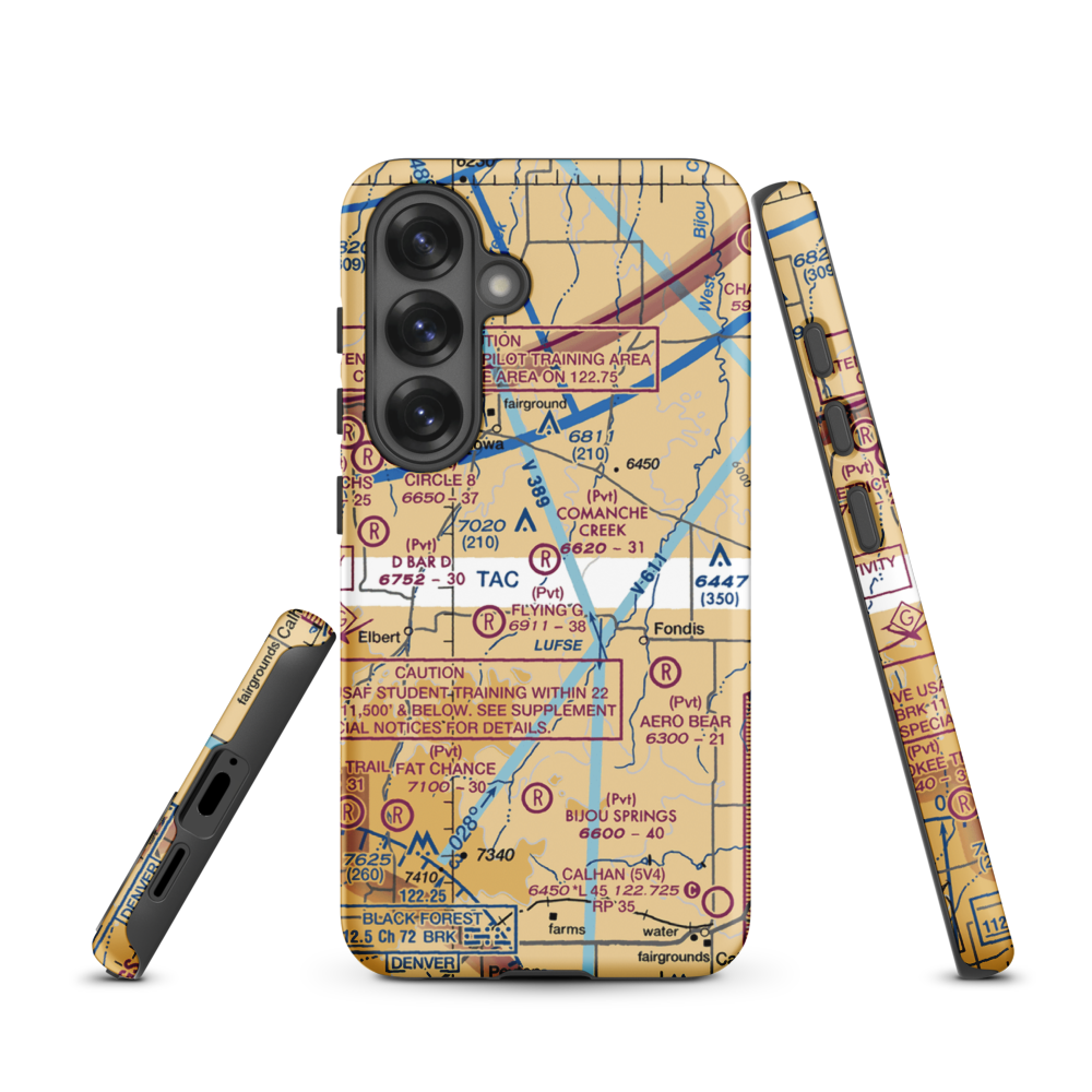 Comanche Creek Airport (07CO) VFR Sectional Samsung Phone Case Samsung Galaxy S25 model shown