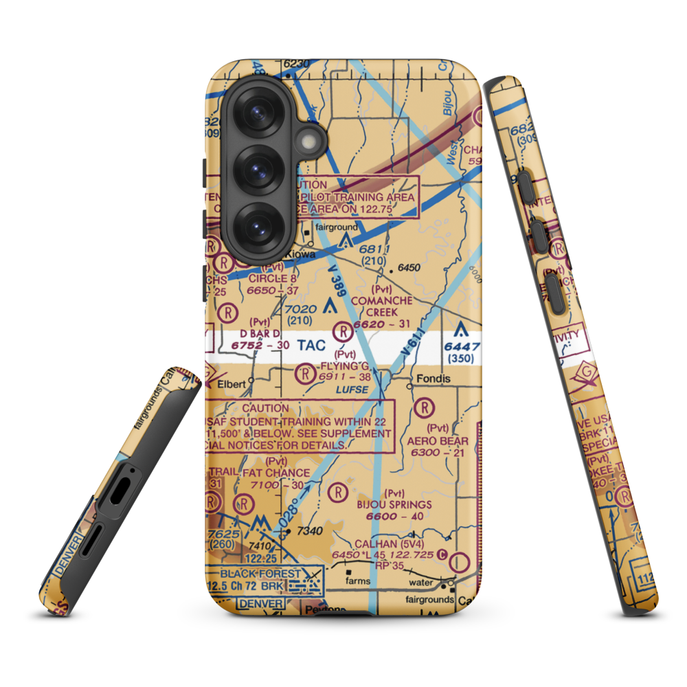 Comanche Creek Airport (07CO) VFR Sectional Samsung Phone Case Samsung Galaxy S25 Plus model shown