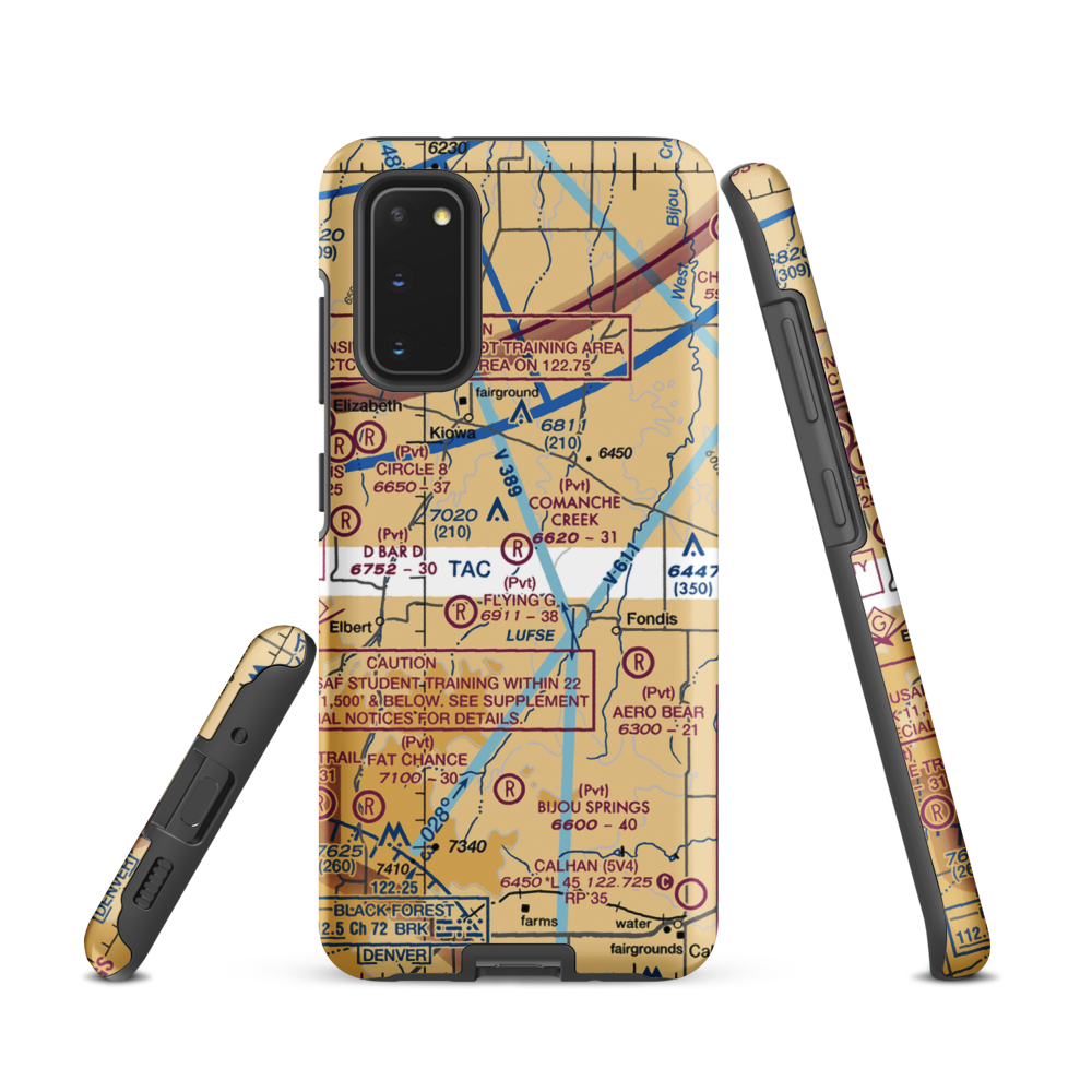 Comanche Creek Airport (07CO) VFR Sectional Samsung Phone Case Samsung Galaxy S20 model shown