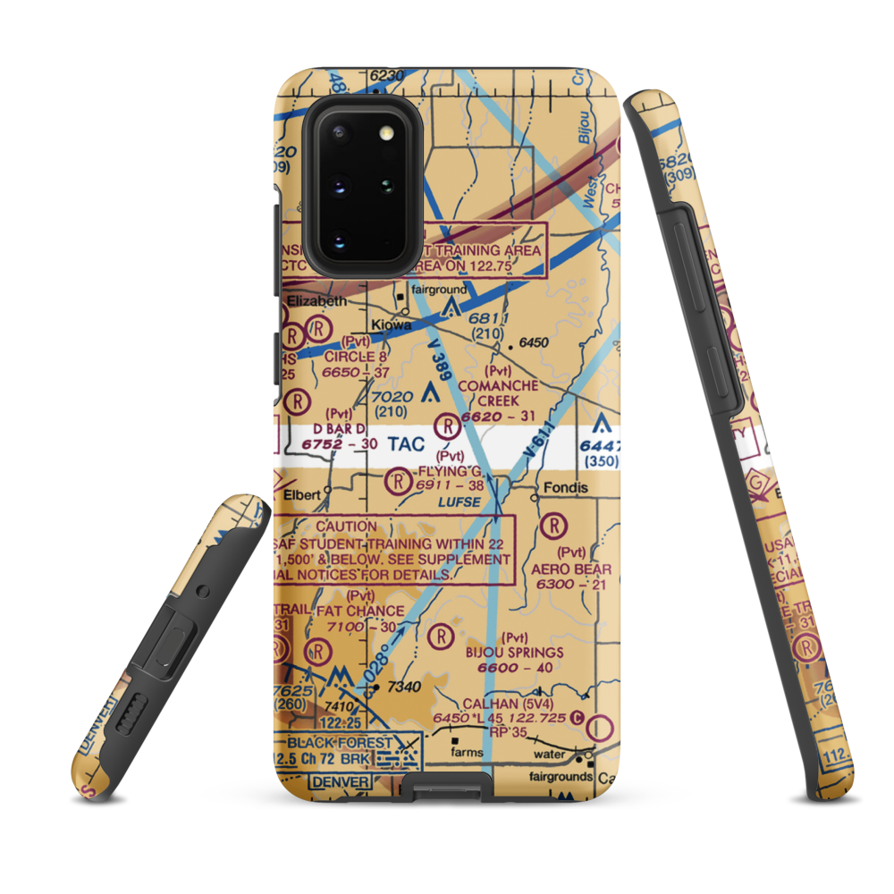 Comanche Creek Airport (07CO) VFR Sectional Samsung Phone Case Samsung Galaxy S20 Plus model shown
