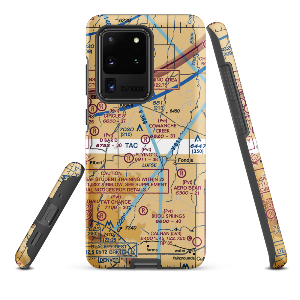 Comanche Creek Airport (07CO) VFR Sectional Samsung Phone Case Samsung Galaxy S20 Ultra model shown