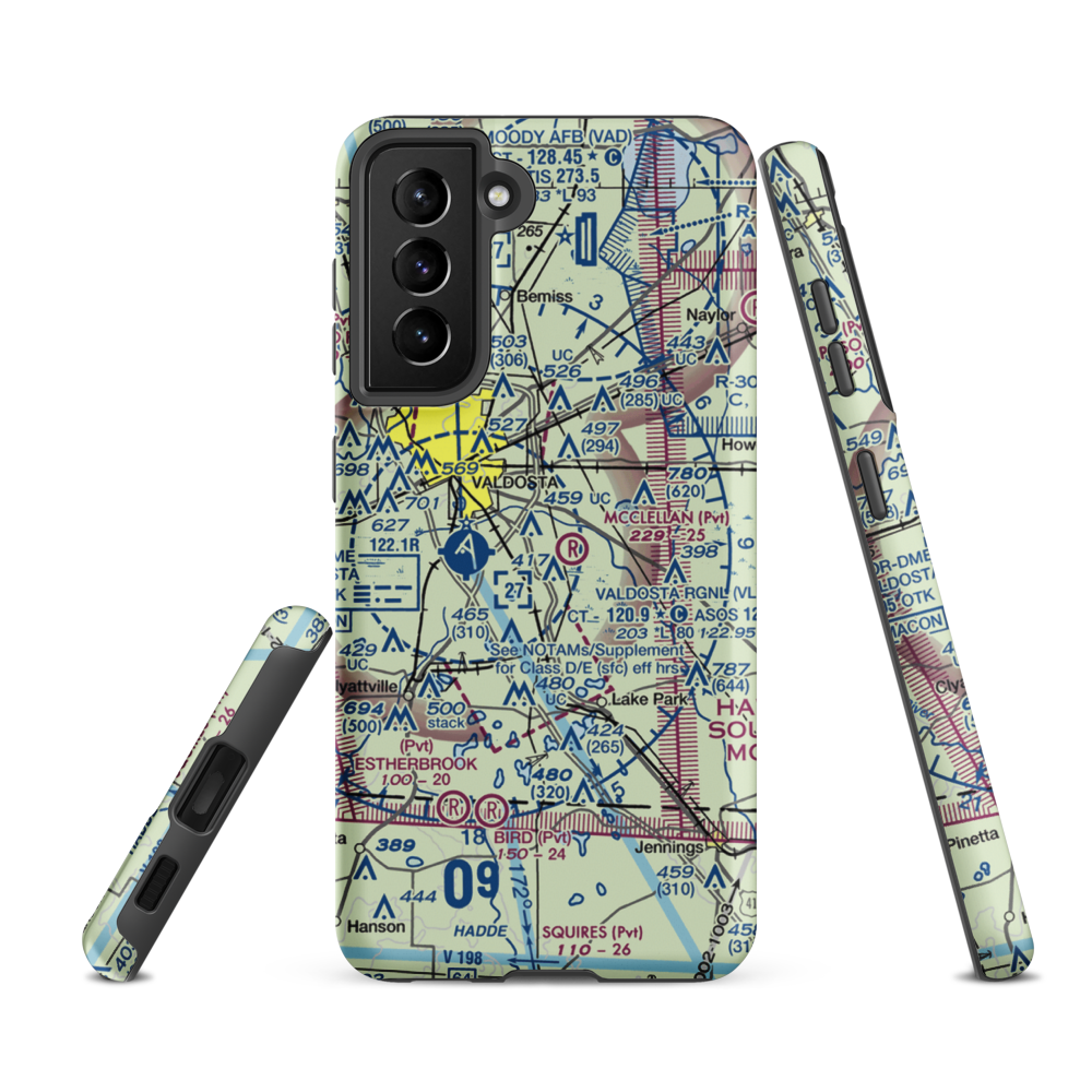 Comanche Landing Airport (US-0060) VFR Sectional Samsung Phone Case Samsung Galaxy S21 FE model shown