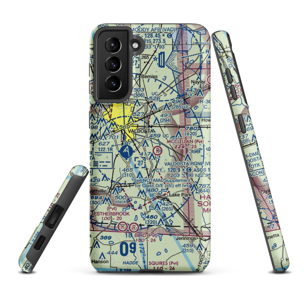 Comanche Landing Airport (US-0060) VFR Sectional Samsung Phone Case Samsung Galaxy S21 FE model shown