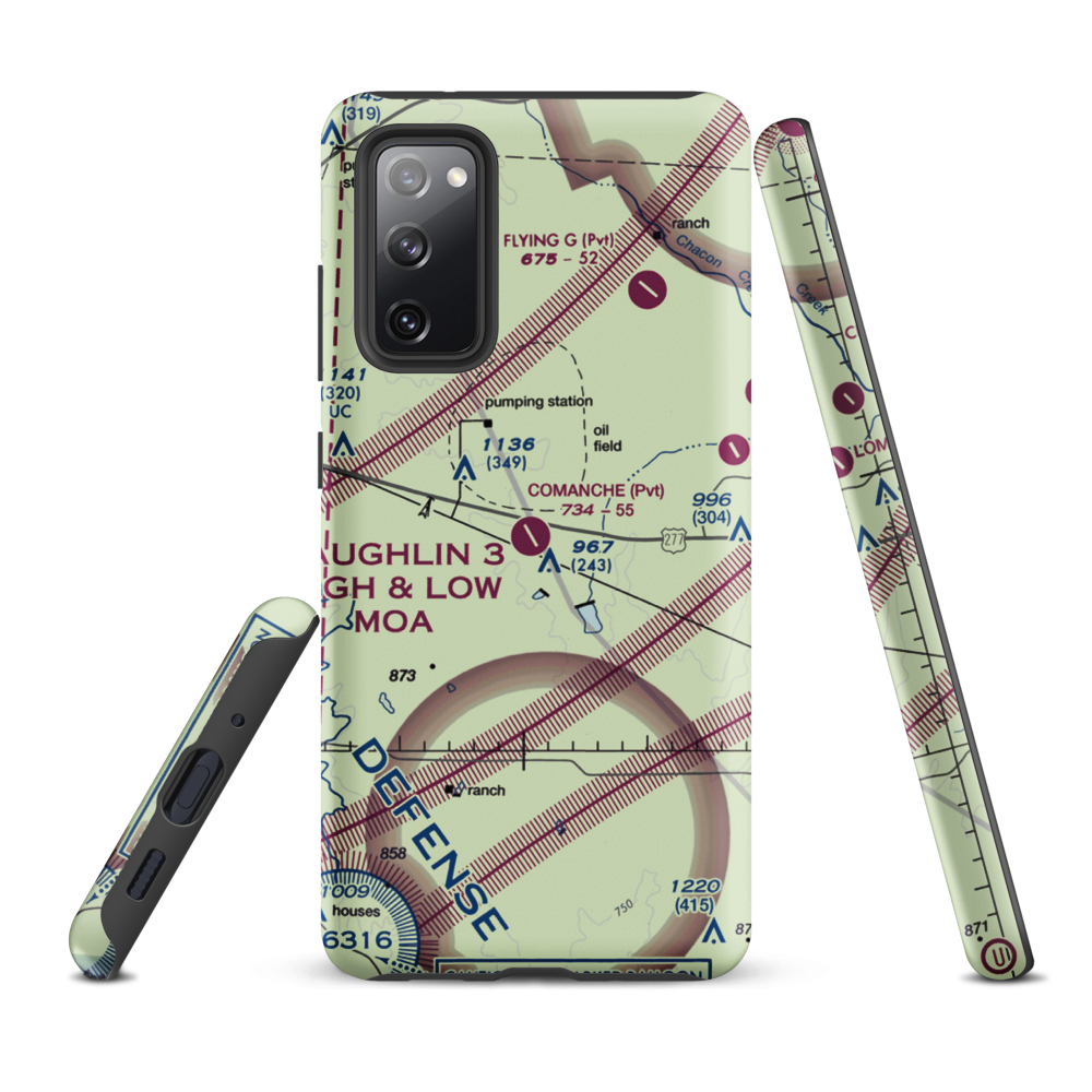 Comanche Ranch Airport (5TE0) VFR Sectional Samsung Phone Case Samsung Galaxy S20 FE model shown