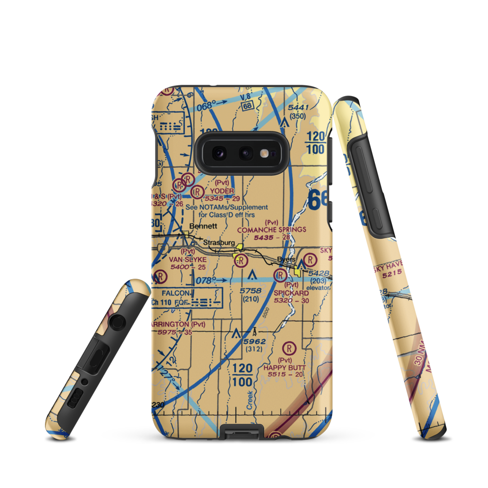 Comanche Springs Ranch Airport (CO97) VFR Sectional Samsung Phone Case Samsung Galaxy S10 Plus model shown