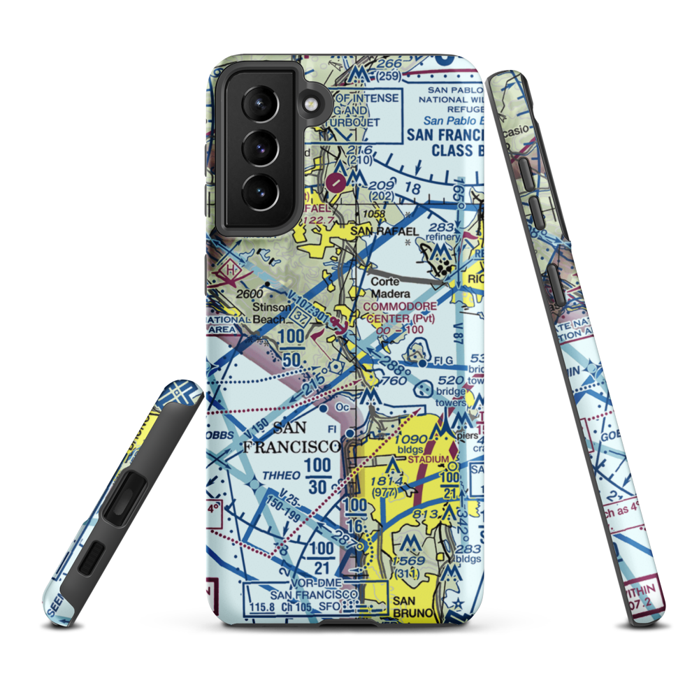 Commodore Center Heliport (JMC) VFR Sectional Samsung Phone Case Samsung Galaxy S21 Plus model shown