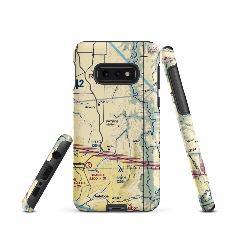 Compressor Station Nr 10 STOLport (US-0113) VFR Sectional Samsung Phone Case Samsung Galaxy S10 Plus model shown