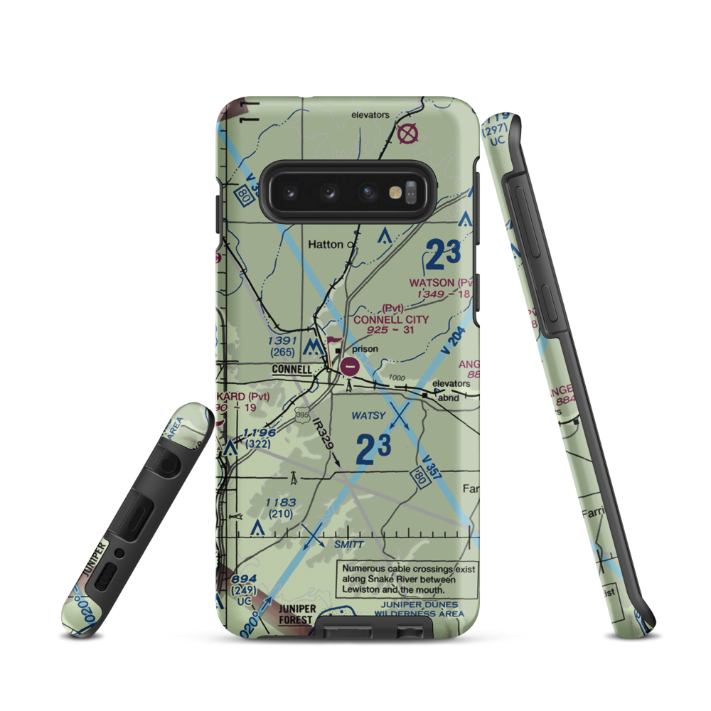Connell City Airport (WA14) VFR Sectional Samsung Phone Case Samsung Galaxy S10 model shown