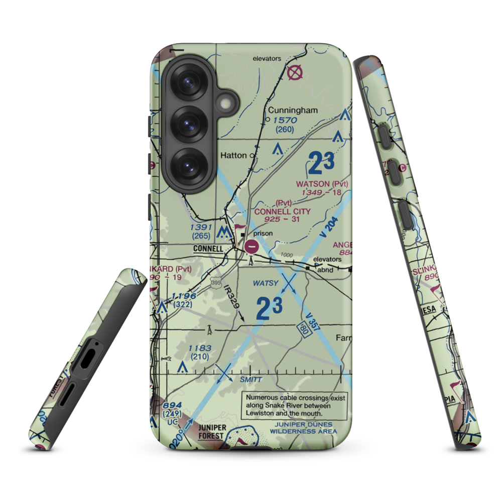 Connell City Airport (WA14) VFR Sectional Samsung Phone Case Samsung Galaxy S25 Plus model shown