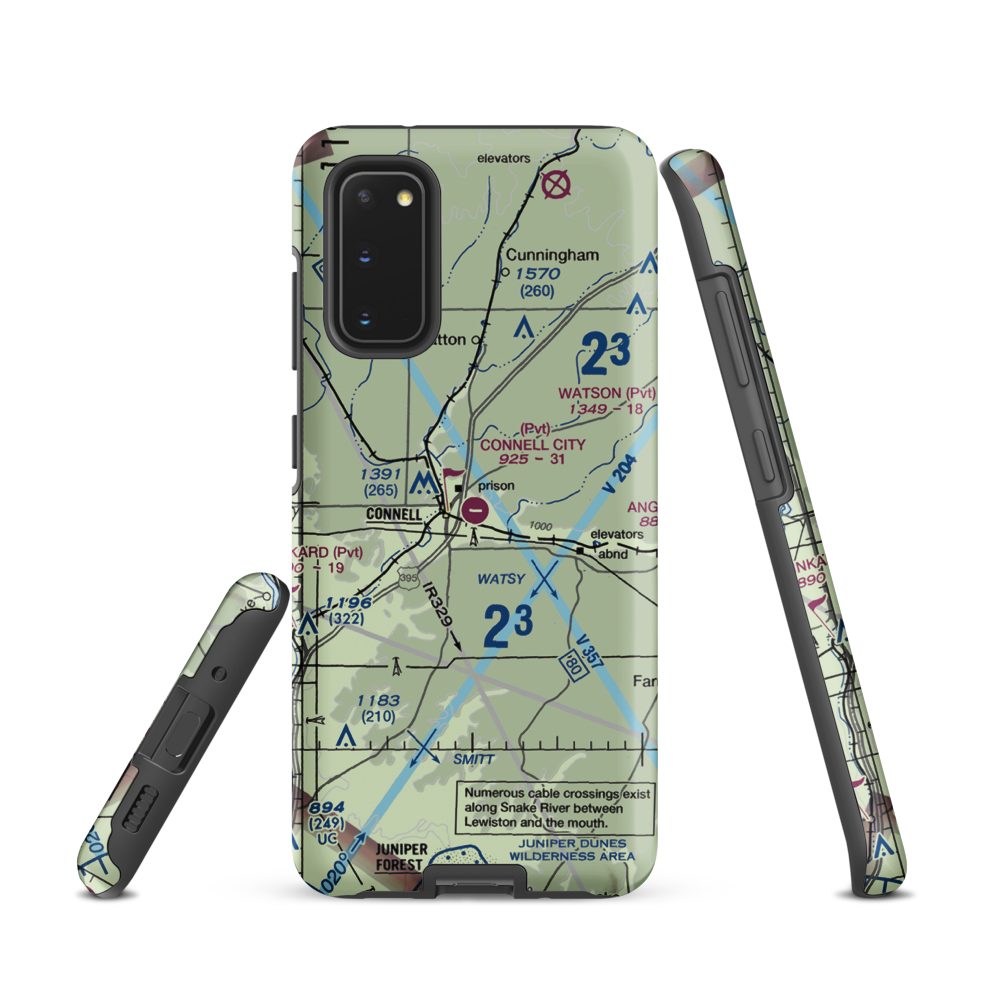 Connell City Airport (WA14) VFR Sectional Samsung Phone Case Samsung Galaxy S20 model shown