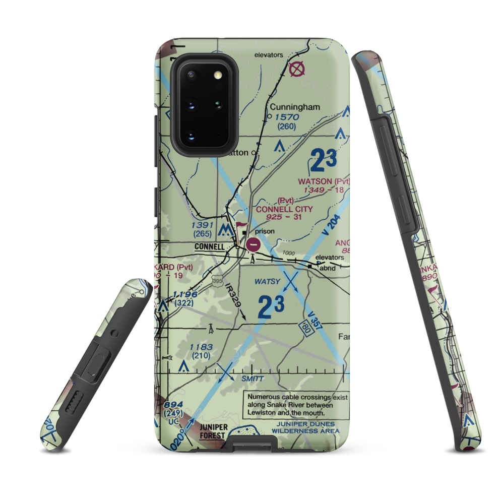 Connell City Airport (WA14) VFR Sectional Samsung Phone Case Samsung Galaxy S20 Plus model shown
