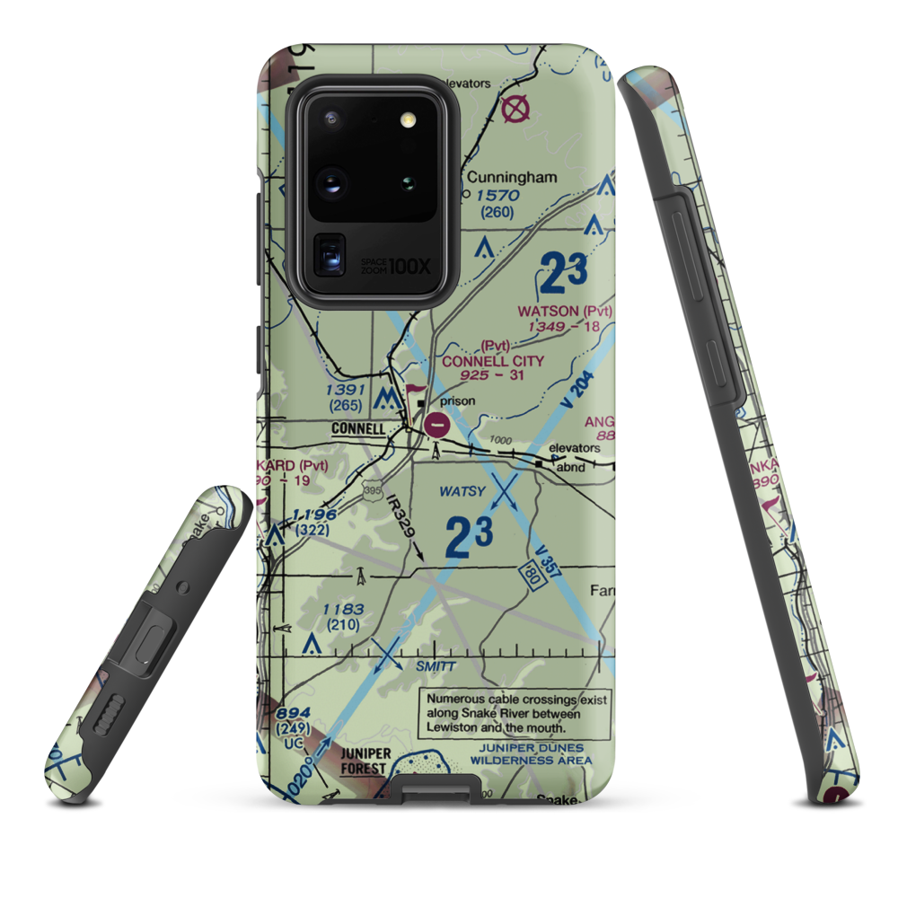 Connell City Airport (WA14) VFR Sectional Samsung Phone Case Samsung Galaxy S20 Ultra model shown
