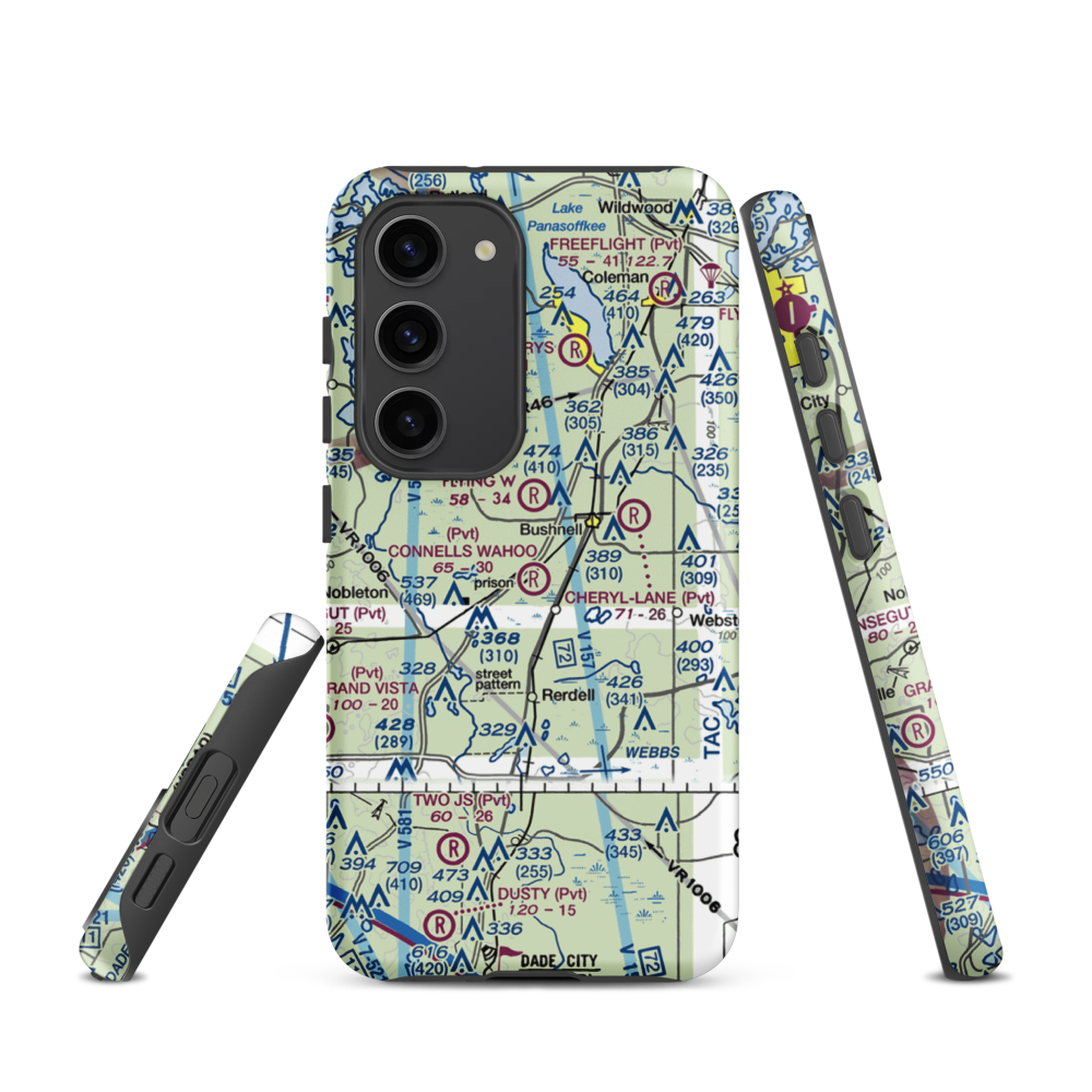 Connell's Wahoo Airport (25FL) VFR Sectional Samsung Phone Case Samsung Galaxy S23 model shown