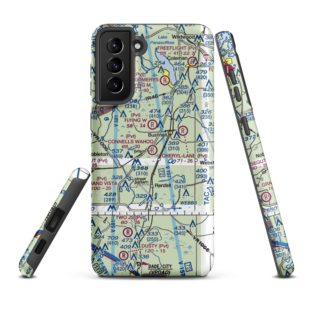 Connell's Wahoo Airport (25FL) VFR Sectional Samsung Phone Case Samsung Galaxy S21 FE model shown