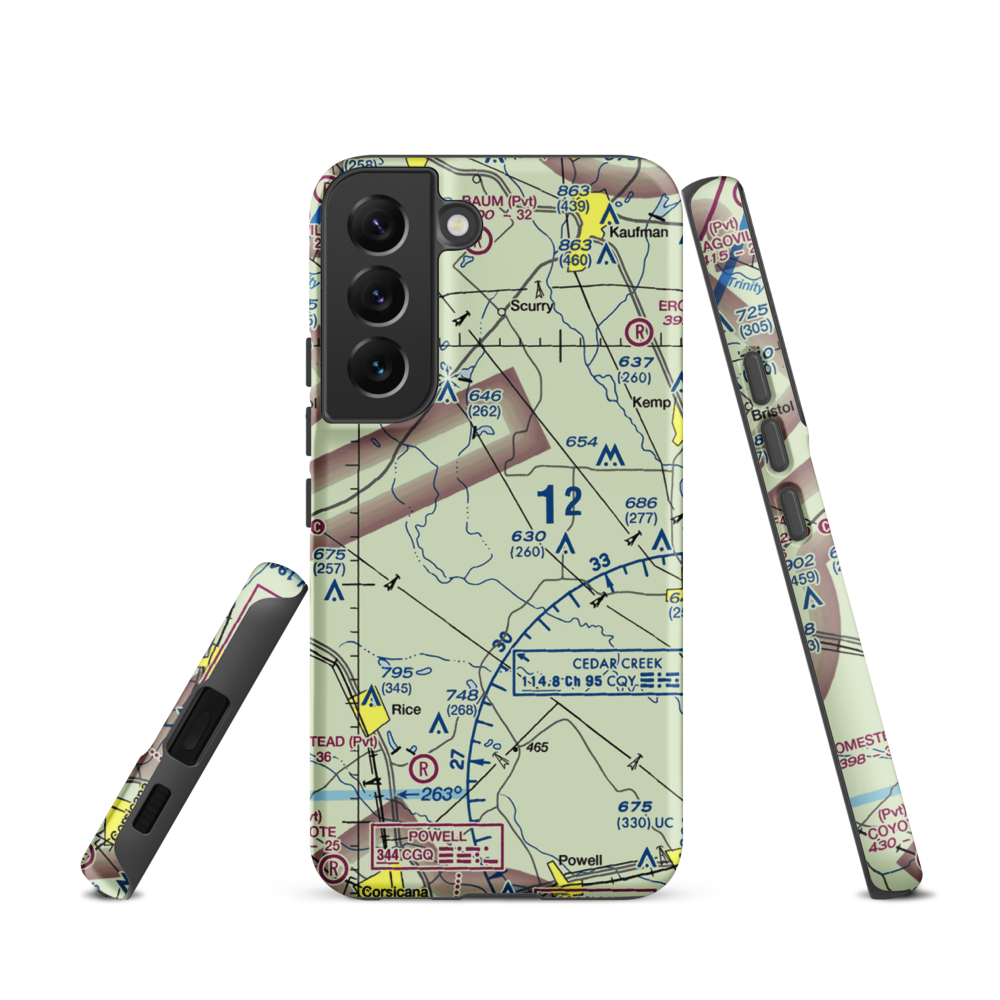 Connies Aviation Airport (XA42) VFR Sectional Samsung Phone Case Samsung Galaxy S22 model shown
