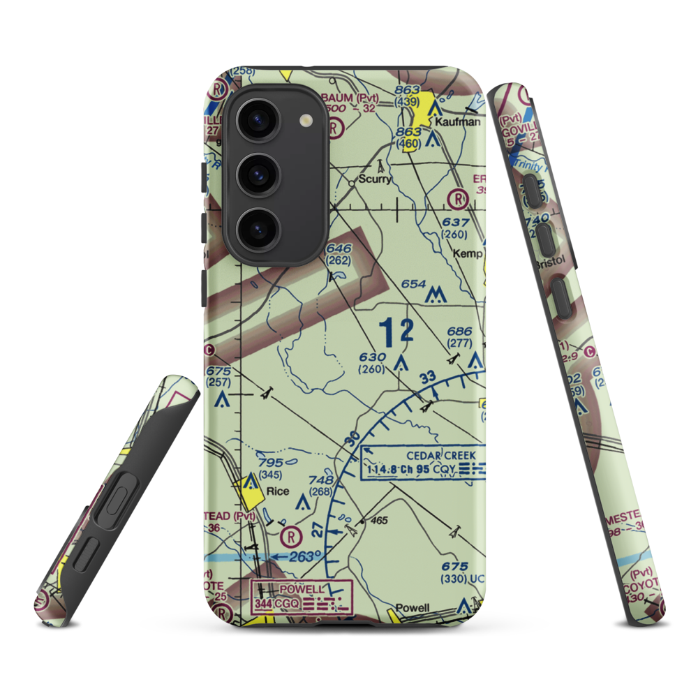 Connies Aviation Airport (XA42) VFR Sectional Samsung Phone Case Samsung Galaxy S23 Plus model shown