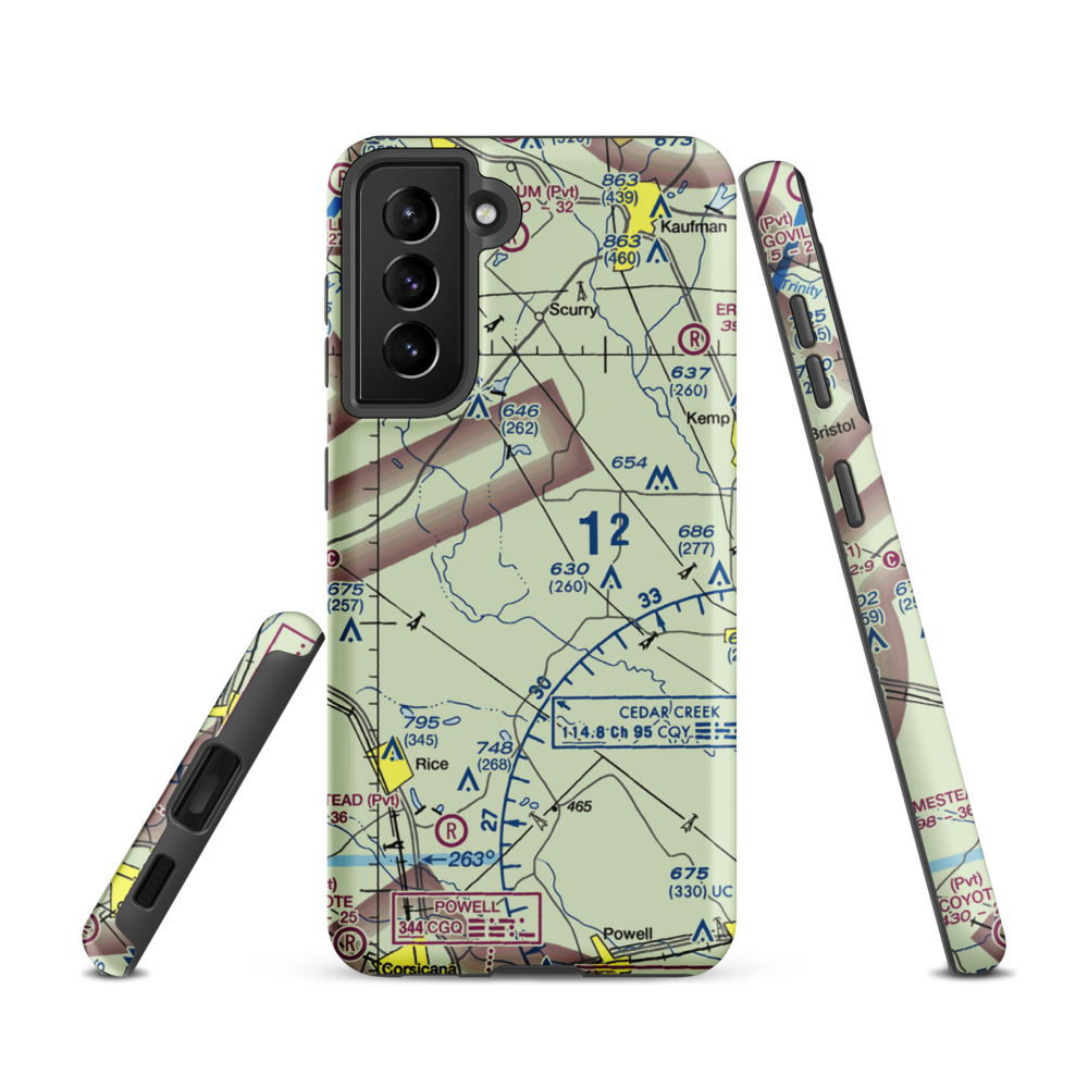 Connies Aviation Airport (XA42) VFR Sectional Samsung Phone Case Samsung Galaxy S21 model shown