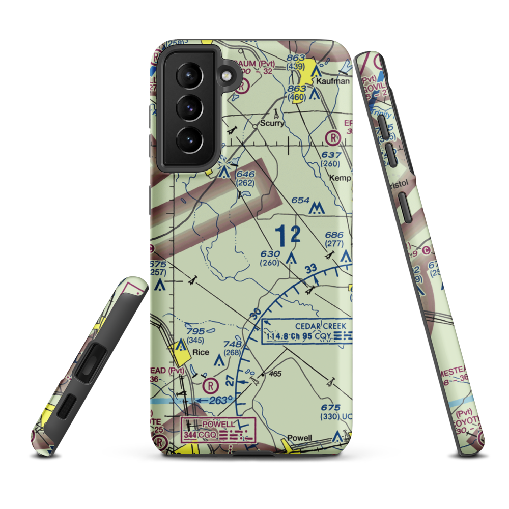Connies Aviation Airport (XA42) VFR Sectional Samsung Phone Case Samsung Galaxy S21 FE model shown