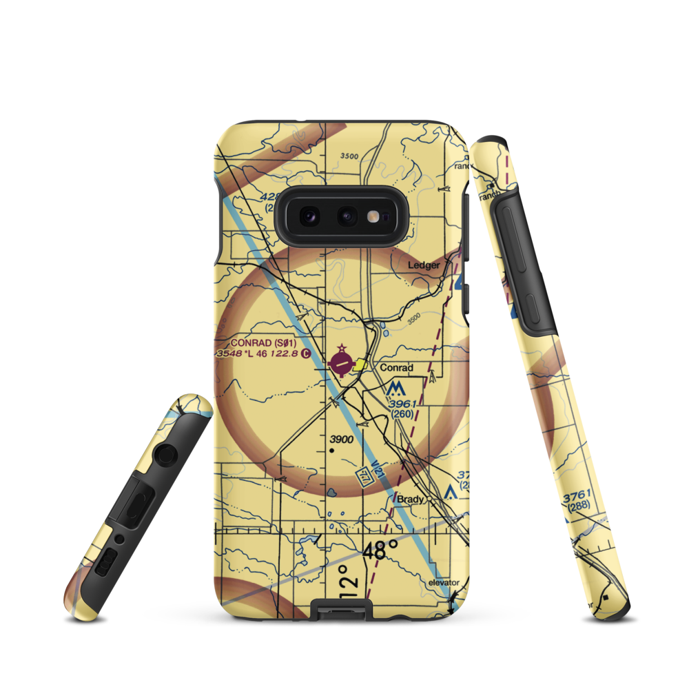 Conrad Airport (S01) VFR Sectional Samsung Phone Case Samsung Galaxy S10e model shown