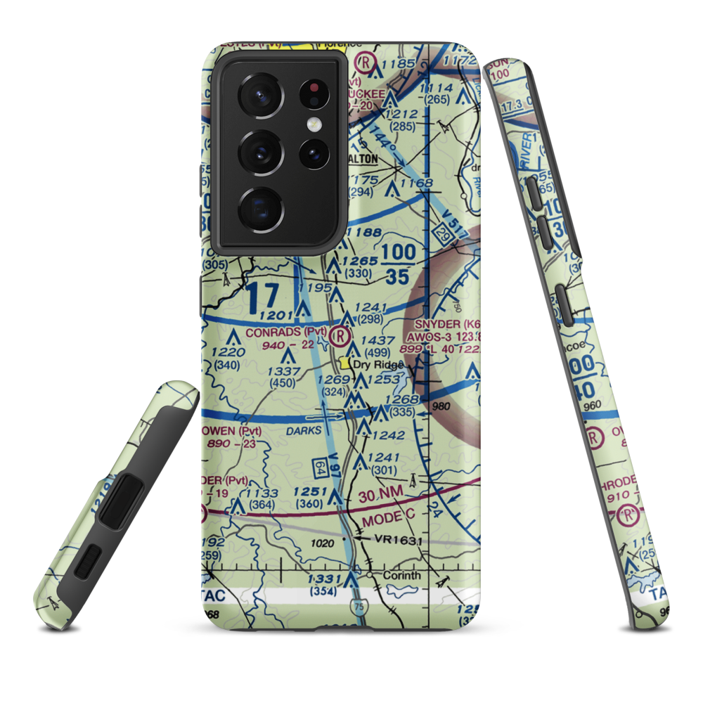 Conrads Airport (19KY) VFR Sectional Samsung Phone Case Samsung Galaxy S21 Plus model shown