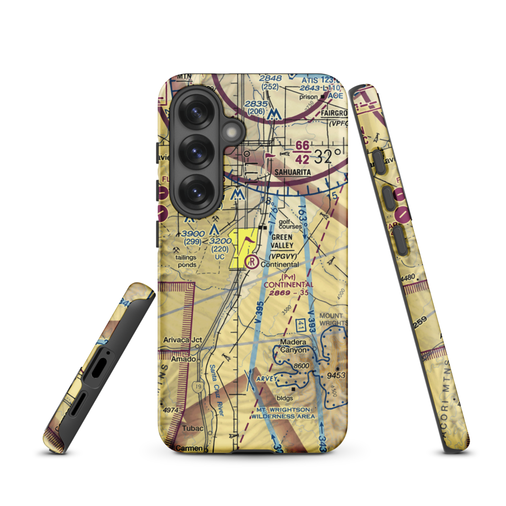 Continental Airport (35AZ) VFR Sectional Samsung Phone Case Samsung Galaxy S25 model shown