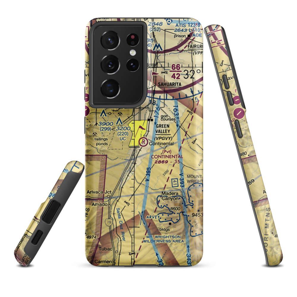 Continental Airport (35AZ) VFR Sectional Samsung Phone Case Samsung Galaxy S21 Plus model shown
