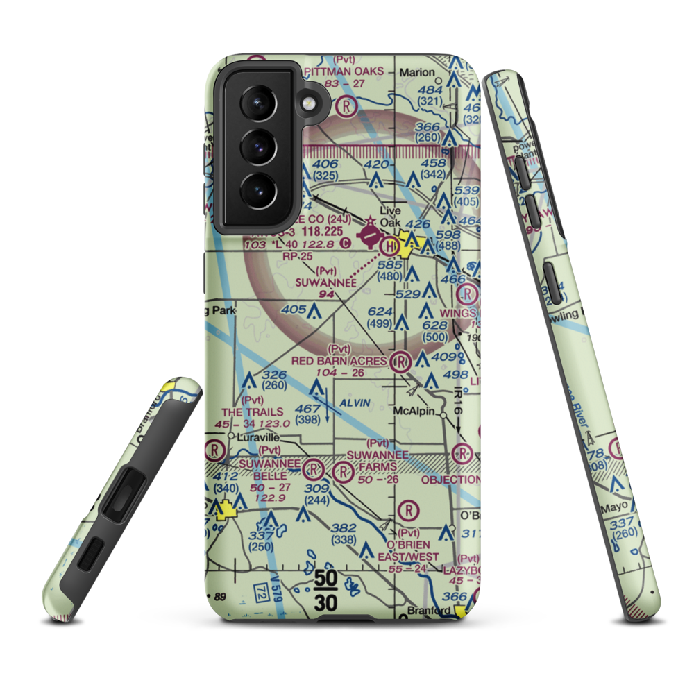 Cooksey Brothers Airport (FD42) VFR Sectional Samsung Phone Case Samsung Galaxy S21 Plus model shown