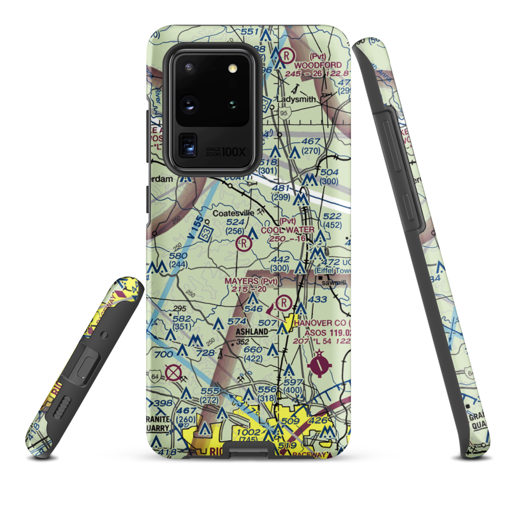 Cool Water Airport (4VG2) VFR Sectional Samsung Phone Case Samsung Galaxy S20 Ultra model shown