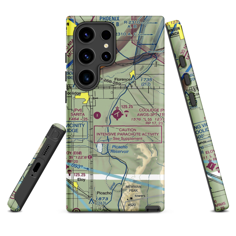 Coolidge Municipal Airport (P08) VFR Sectional Samsung Phone Case Samsung Galaxy S24 Ultra model shown