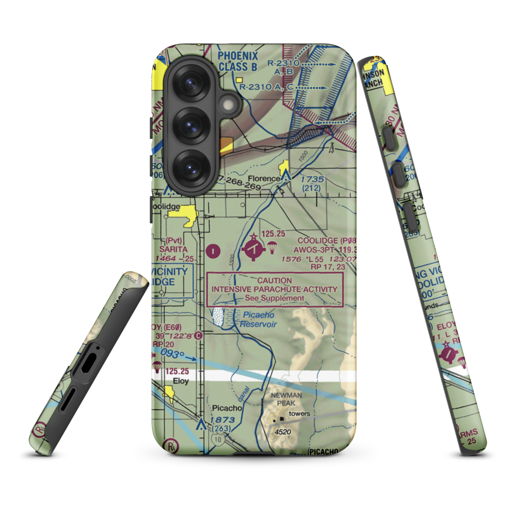 Coolidge Municipal Airport (P08) VFR Sectional Samsung Phone Case Samsung Galaxy S25 Plus model shown
