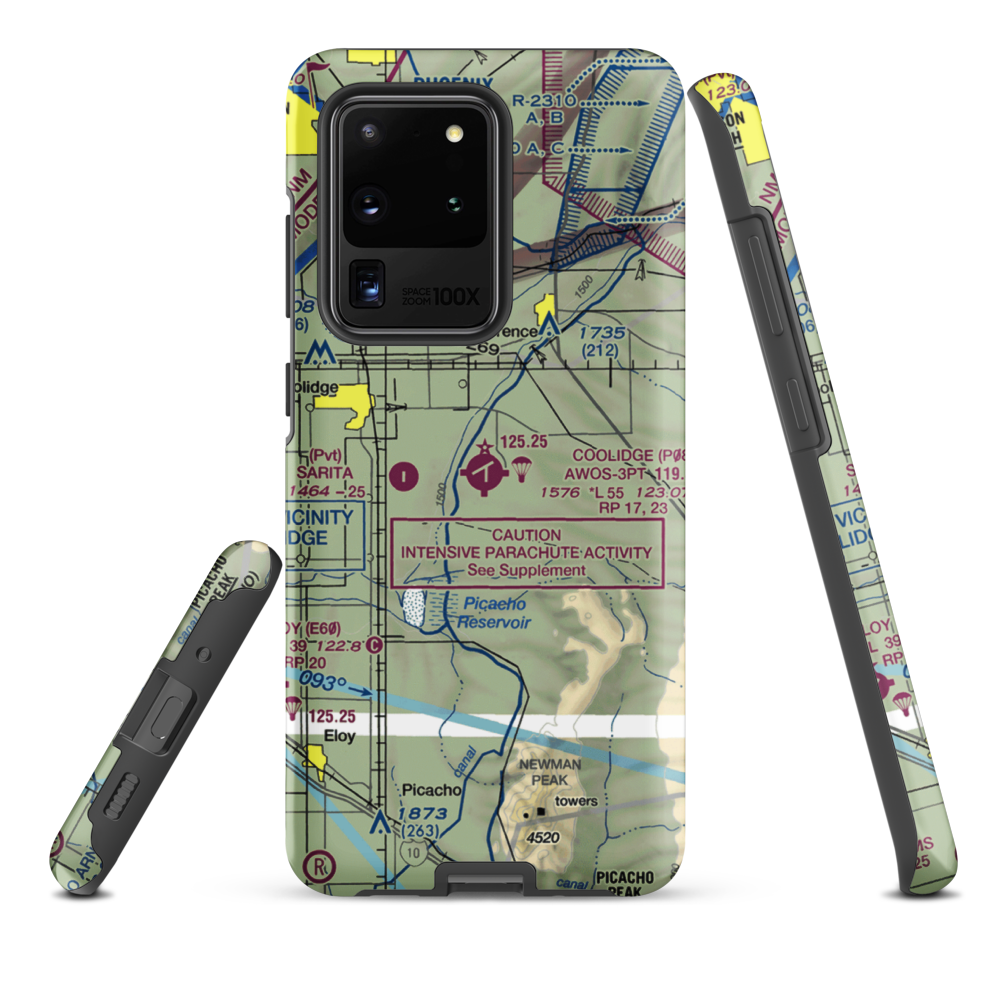 Coolidge Municipal Airport (P08) VFR Sectional Samsung Phone Case Samsung Galaxy S20 Ultra model shown