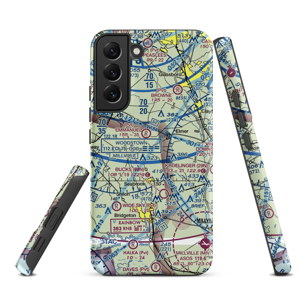 Coombs Airport (7NJ7) VFR Sectional Samsung Phone Case Samsung Galaxy S22 Plus model shown