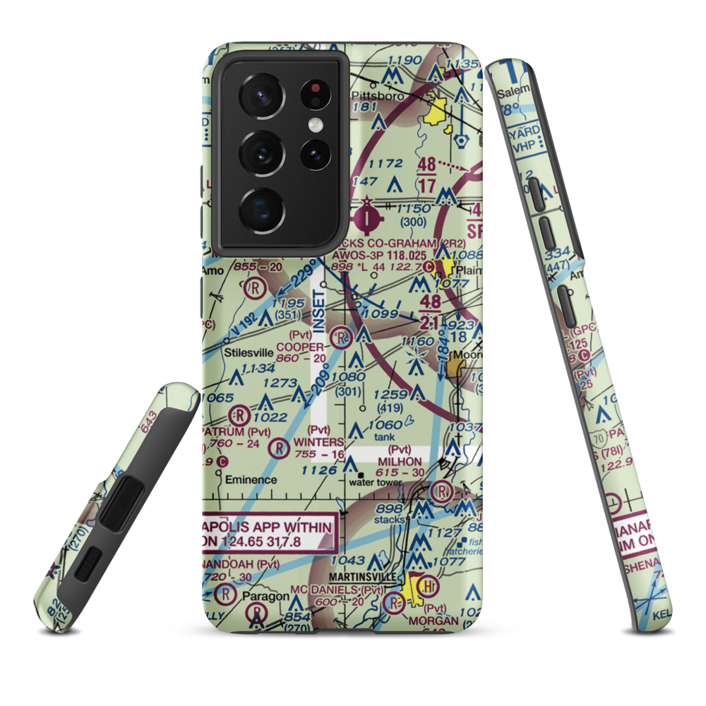 Cooper Airport (05IN) VFR Sectional Samsung Phone Case Samsung Galaxy S21 Plus model shown