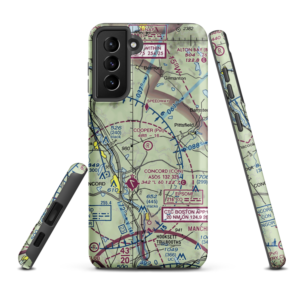 Cooper Farm Airport (NH07) VFR Sectional Samsung Phone Case Samsung Galaxy S21 FE model shown