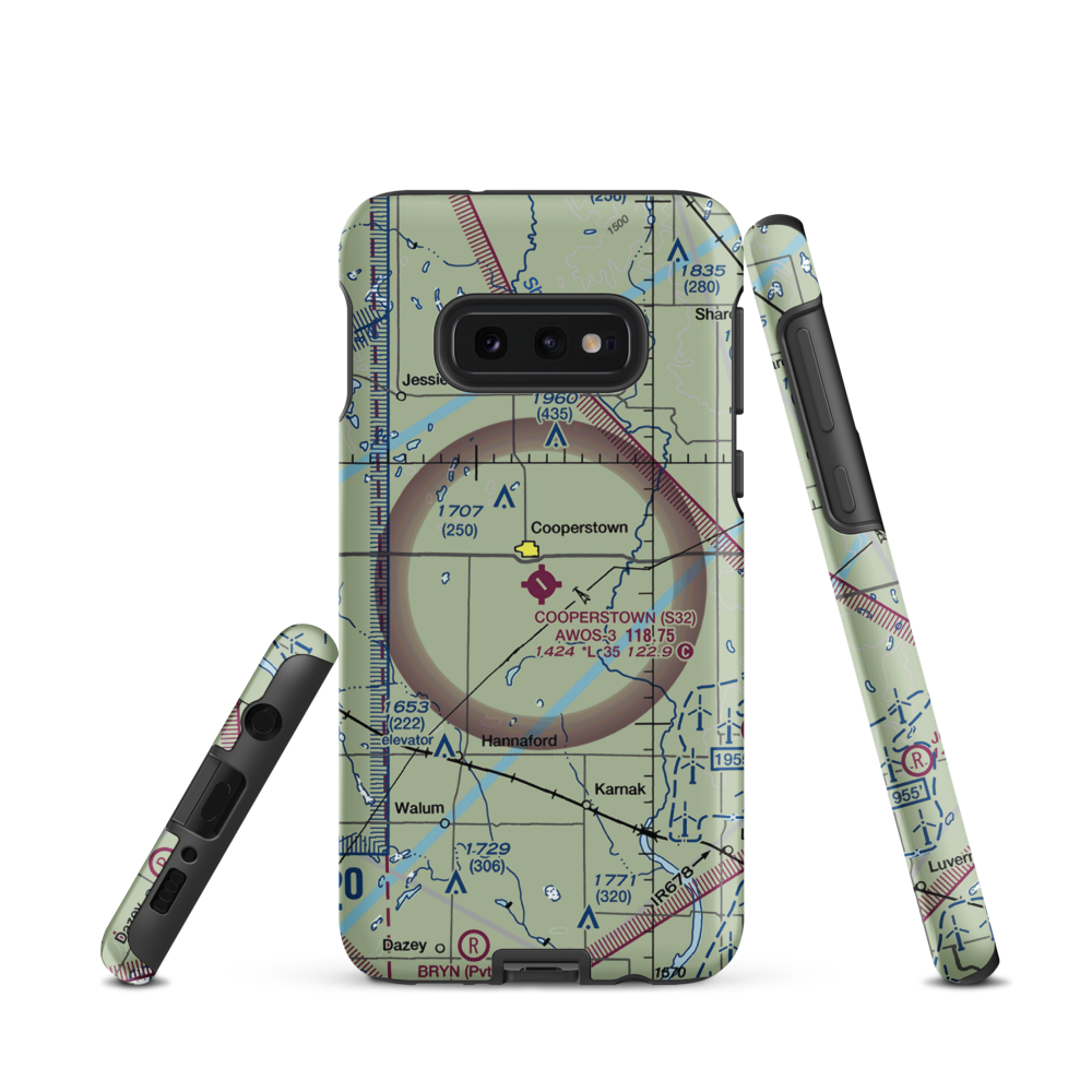 Cooperstown Municipal Airport (S32) VFR Sectional Samsung Phone Case Samsung Galaxy S10e model shown