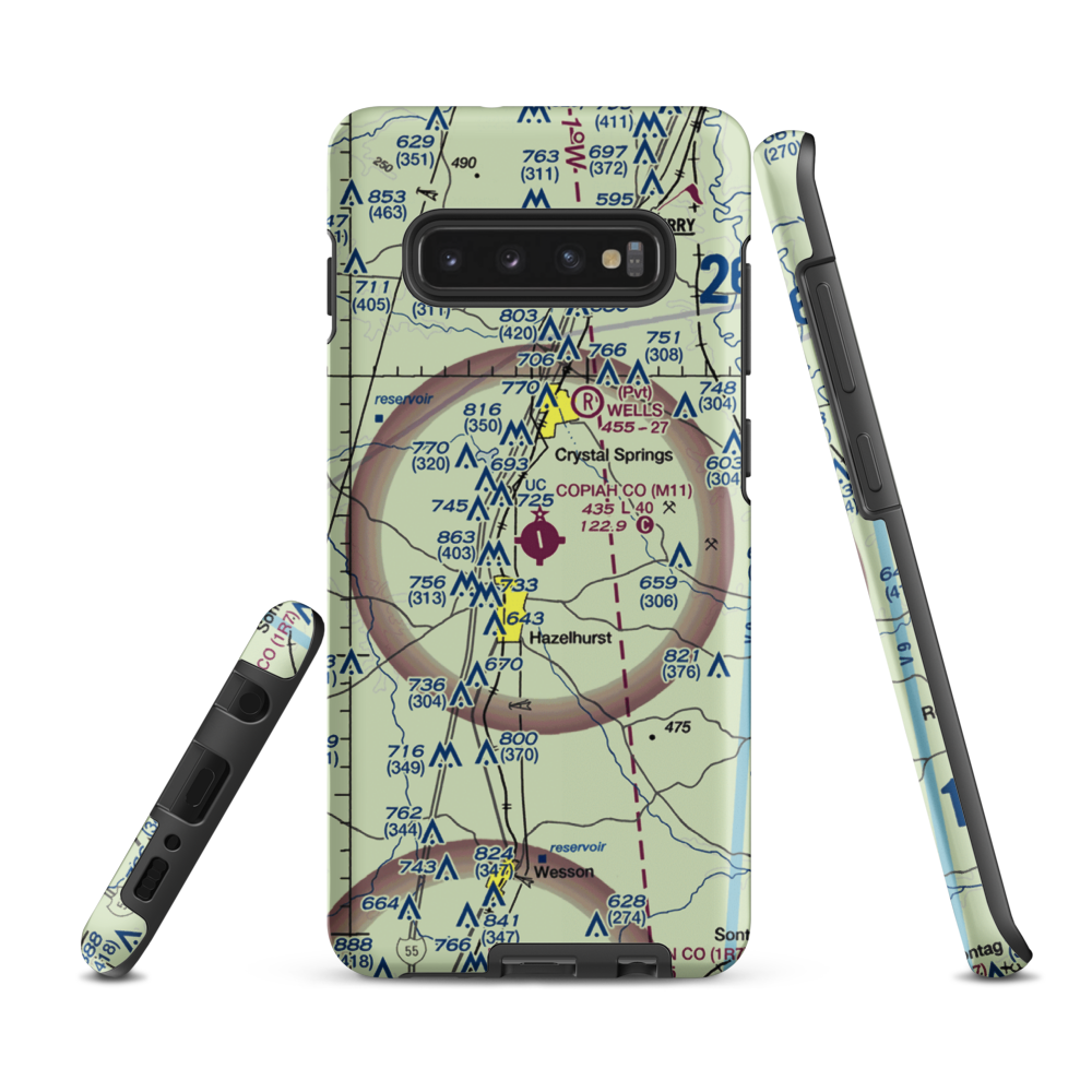 Copiah County Airport (M11) VFR Sectional Samsung Phone Case Samsung Galaxy S10 Plus model shown