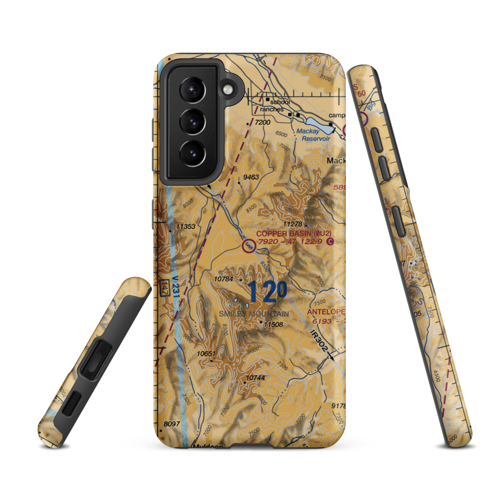 Copper Basin Airport (0U2) VFR Sectional Samsung Phone Case Samsung Galaxy S21 Ultra model shown