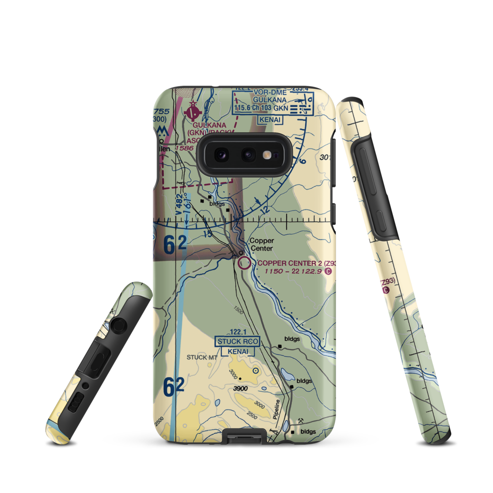 Copper Center 2 Airport (Z93) VFR Sectional Samsung Phone Case Samsung Galaxy S10 Plus model shown