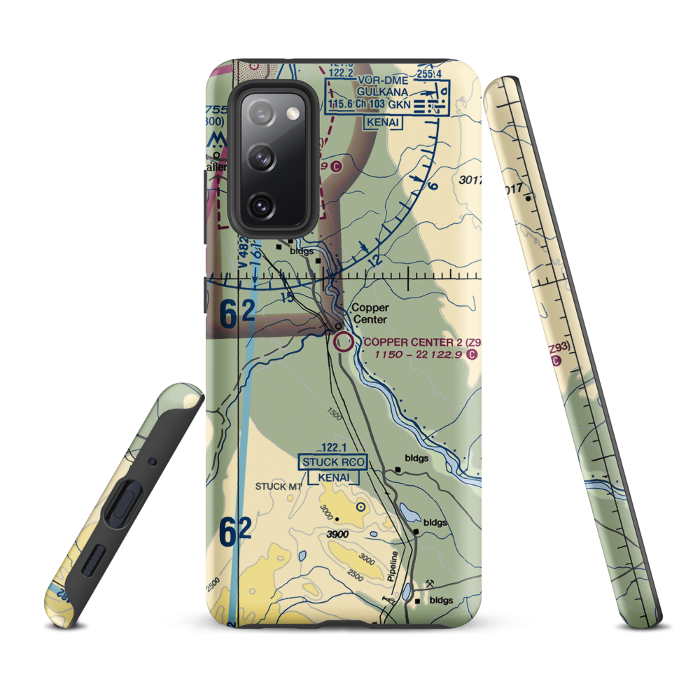 Copper Center 2 Airport (Z93) VFR Sectional Samsung Phone Case Samsung Galaxy S20 FE model shown