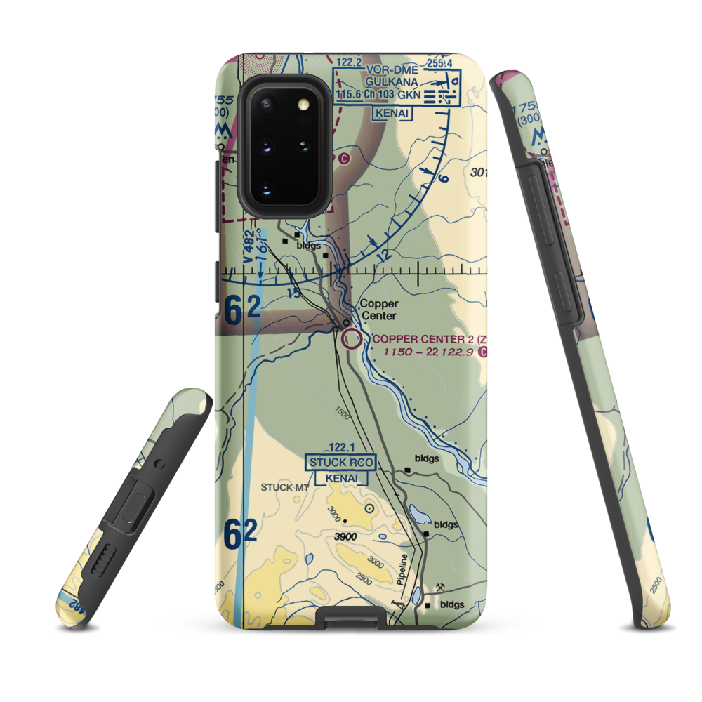 Copper Center 2 Airport (Z93) VFR Sectional Samsung Phone Case Samsung Galaxy S20 Plus model shown