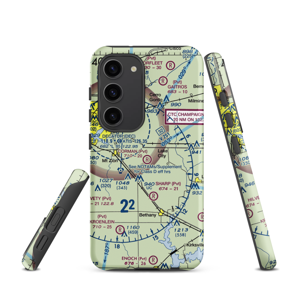 Corman Acres Airport (5IS4) VFR Sectional Samsung Phone Case Samsung Galaxy S23 model shown