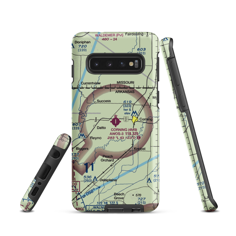 Corning Municipal Airport (4M9) VFR Sectional Samsung Phone Case Samsung Galaxy S10 model shown