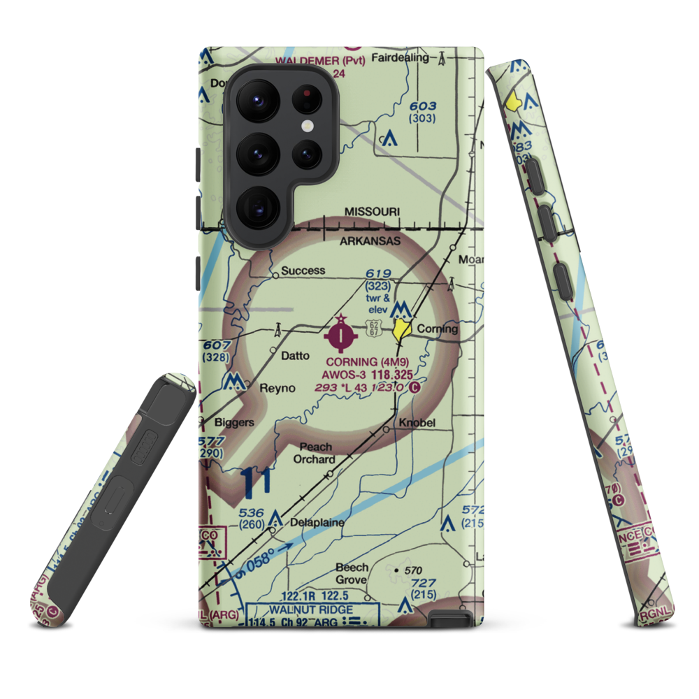 Corning Municipal Airport (4M9) VFR Sectional Samsung Phone Case Samsung Galaxy S22 Ultra model shown