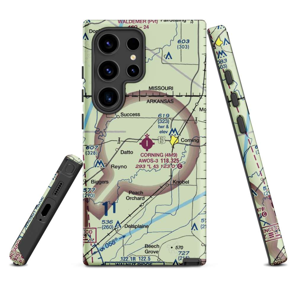 Corning Municipal Airport (4M9) VFR Sectional Samsung Phone Case Samsung Galaxy S24 Ultra model shown