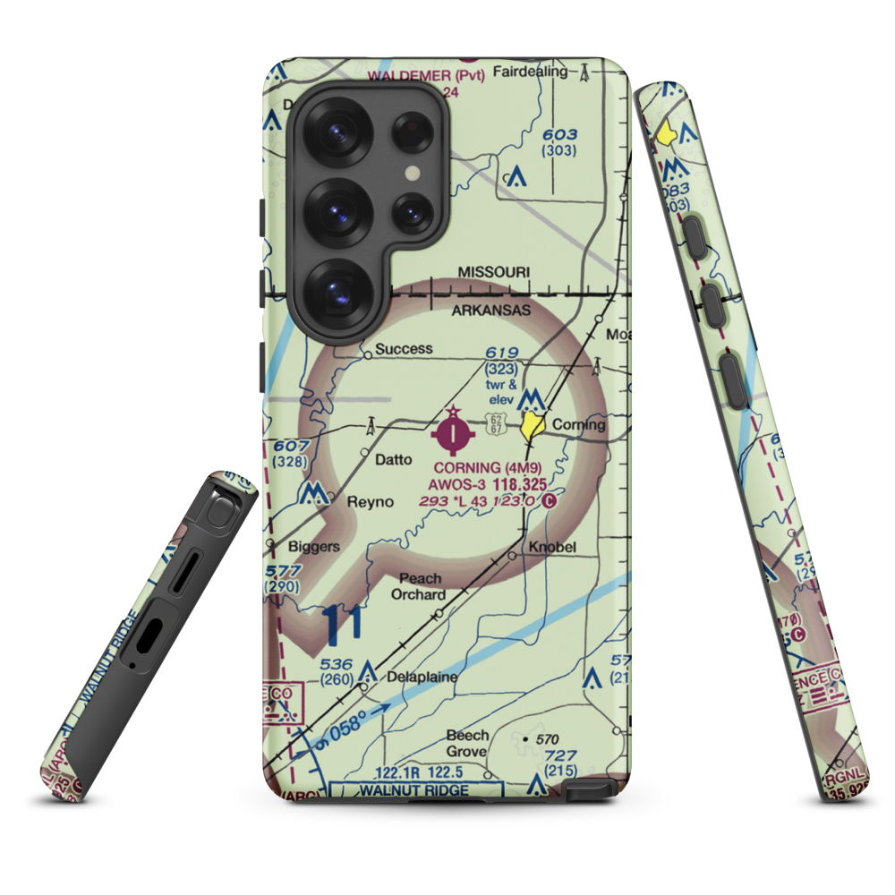 Corning Municipal Airport (4M9) VFR Sectional Samsung Phone Case Samsung Galaxy S25 Ultra model shown