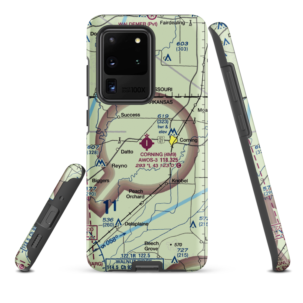 Corning Municipal Airport (4M9) VFR Sectional Samsung Phone Case Samsung Galaxy S20 Ultra model shown